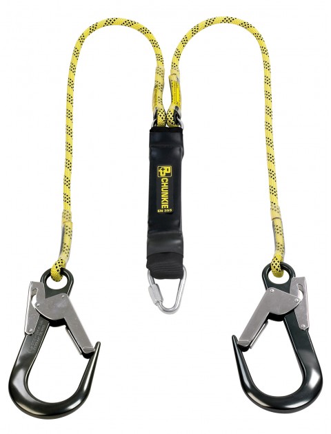 P+P 90370 Rope Lanyard Fall Arrest 2m Chunkie 2 Tails Scaf Hook Fall Arrest